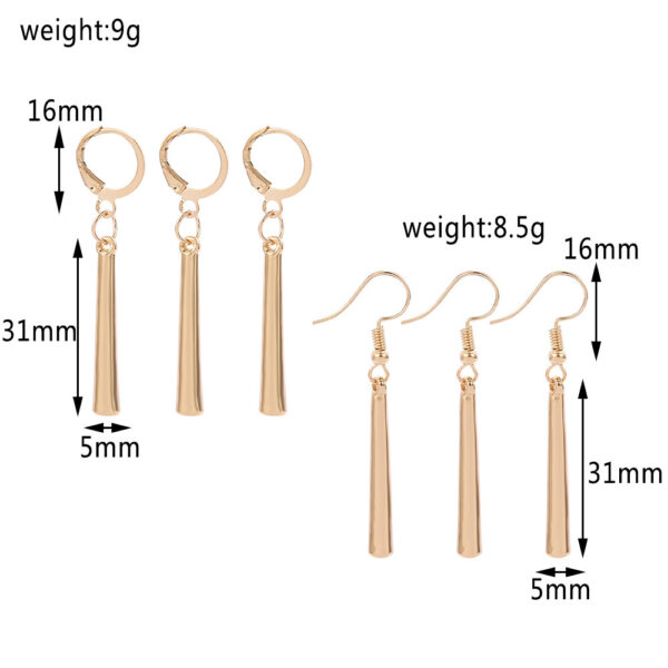 Long Drop Earrings – Stylish Geometric Ear Clips - Image 2
