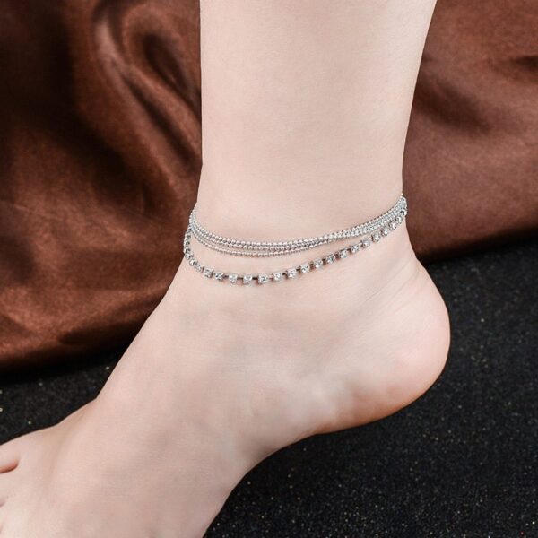 HHYDE 1PC Multilayer  Crystal Anklet Foot Chain Summer Bracelet Charm Anklets Beach Foot Wedding Jewelry Gift Enkelbandje - Image 8