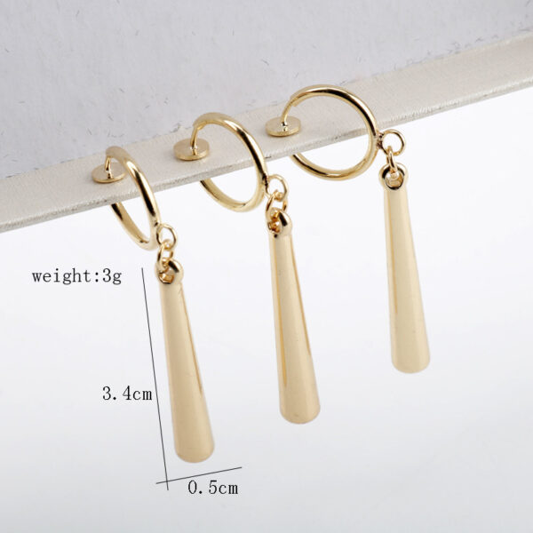 Long Drop Earrings – Stylish Geometric Ear Clips - Image 9